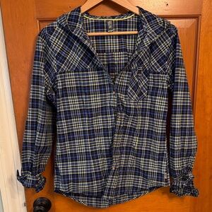 Mountain Hardwear Navy and Yellow Plaid Shirt